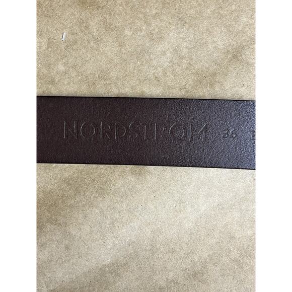 Nordstrom Ezra Rugged Leather Belt In Brown Chocolate Size 36 New - Picture 7 of 9